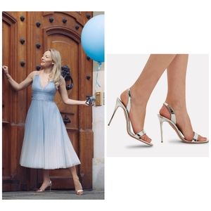 Aquazzura silver sandals, size 7